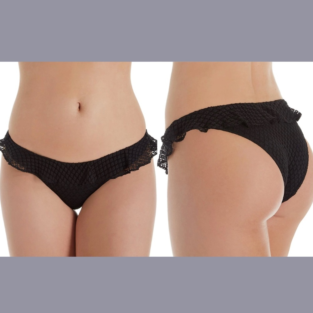 NWT FREYA [ Medium ] Lace‎ Bohemia Italini Swim Bikini Bottom Black